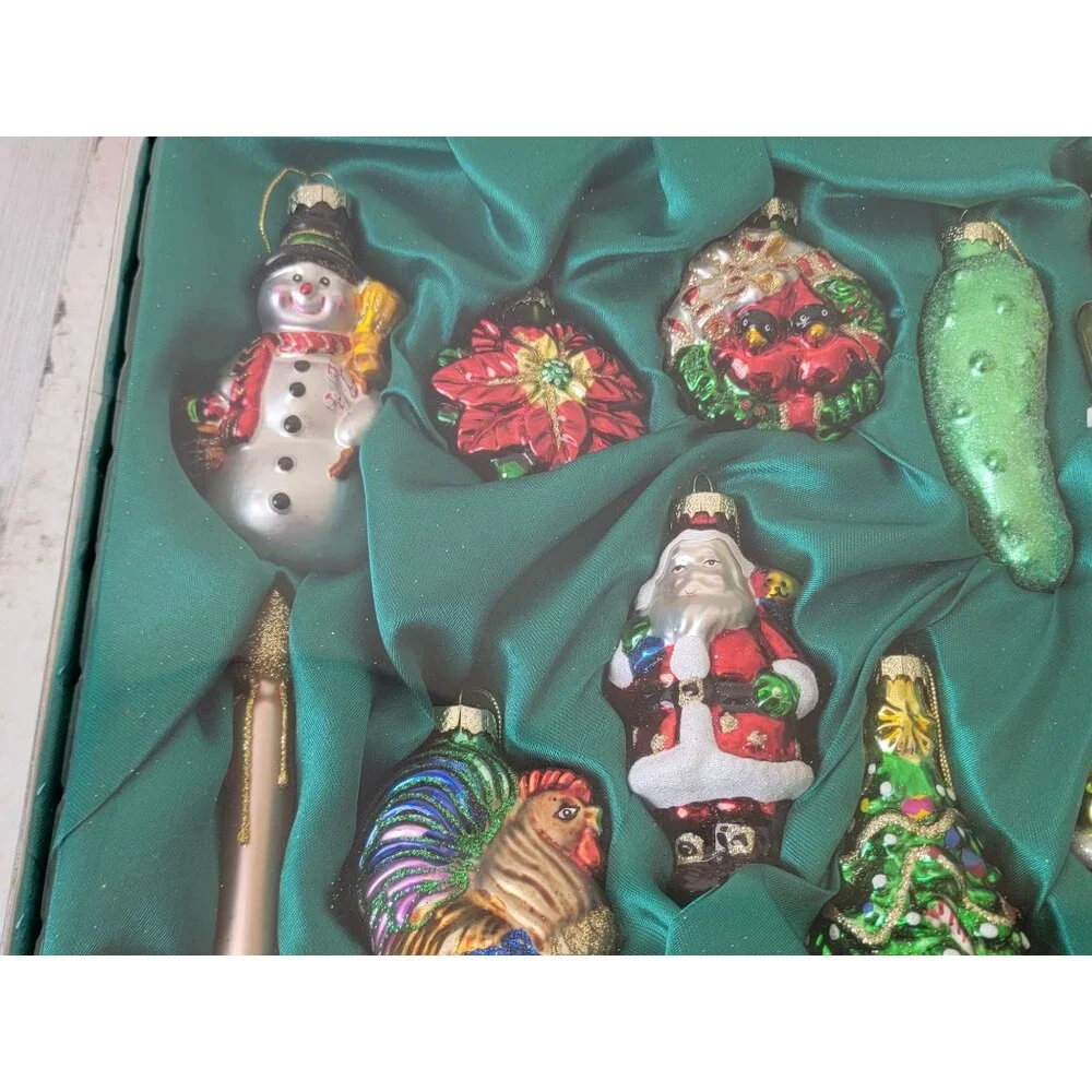 Vintage glass‎ variety ornament pickle rooster tree candle Snowman santa